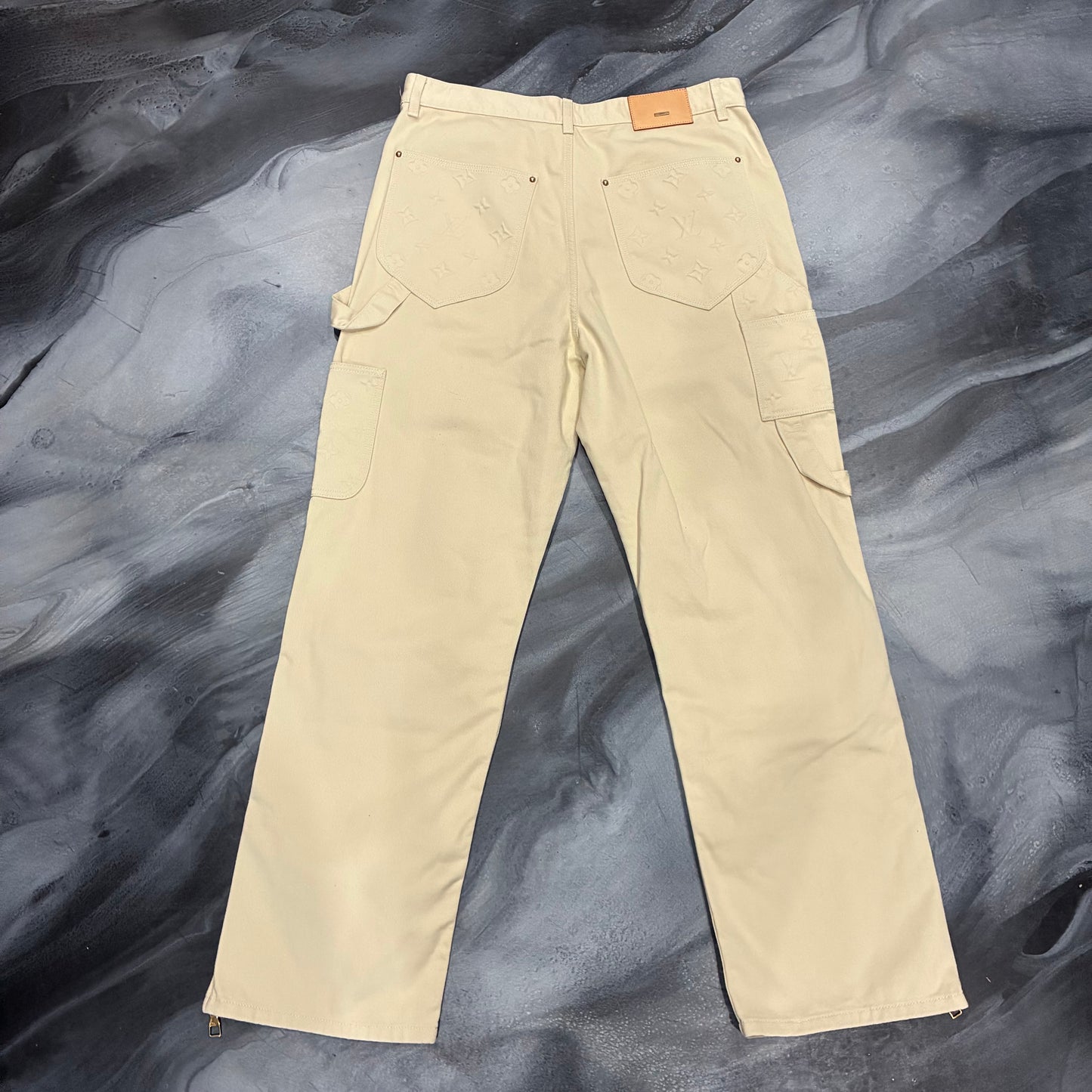 Louis V. Tan Carpenter Monogram Pants (36)