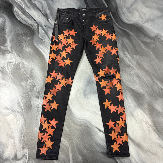 Amiri Black/Orange Stars Chemist Jean (34)