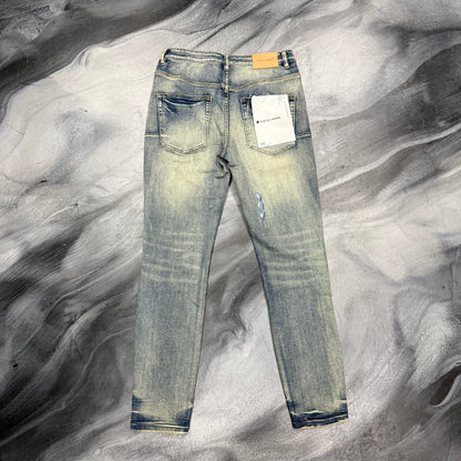 Purple Brand Dark Blue Faded Distressed Jean
