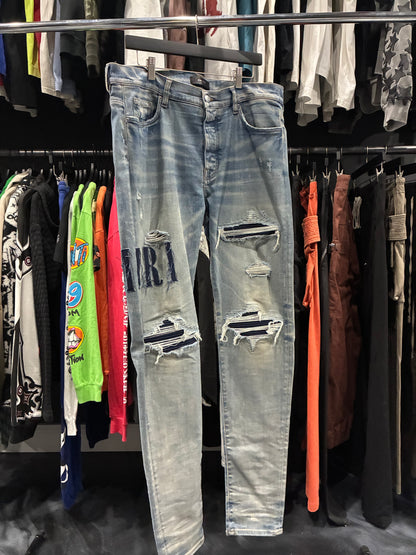 Amiri Indigo/Blue Denim Core Logo Patch Jean (38)