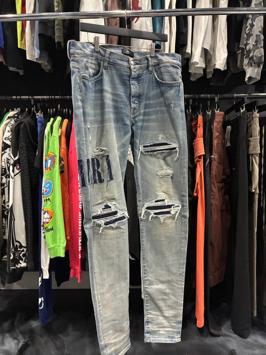 Amiri Indigo/Blue Denim Core Logo Patch Jean (38)