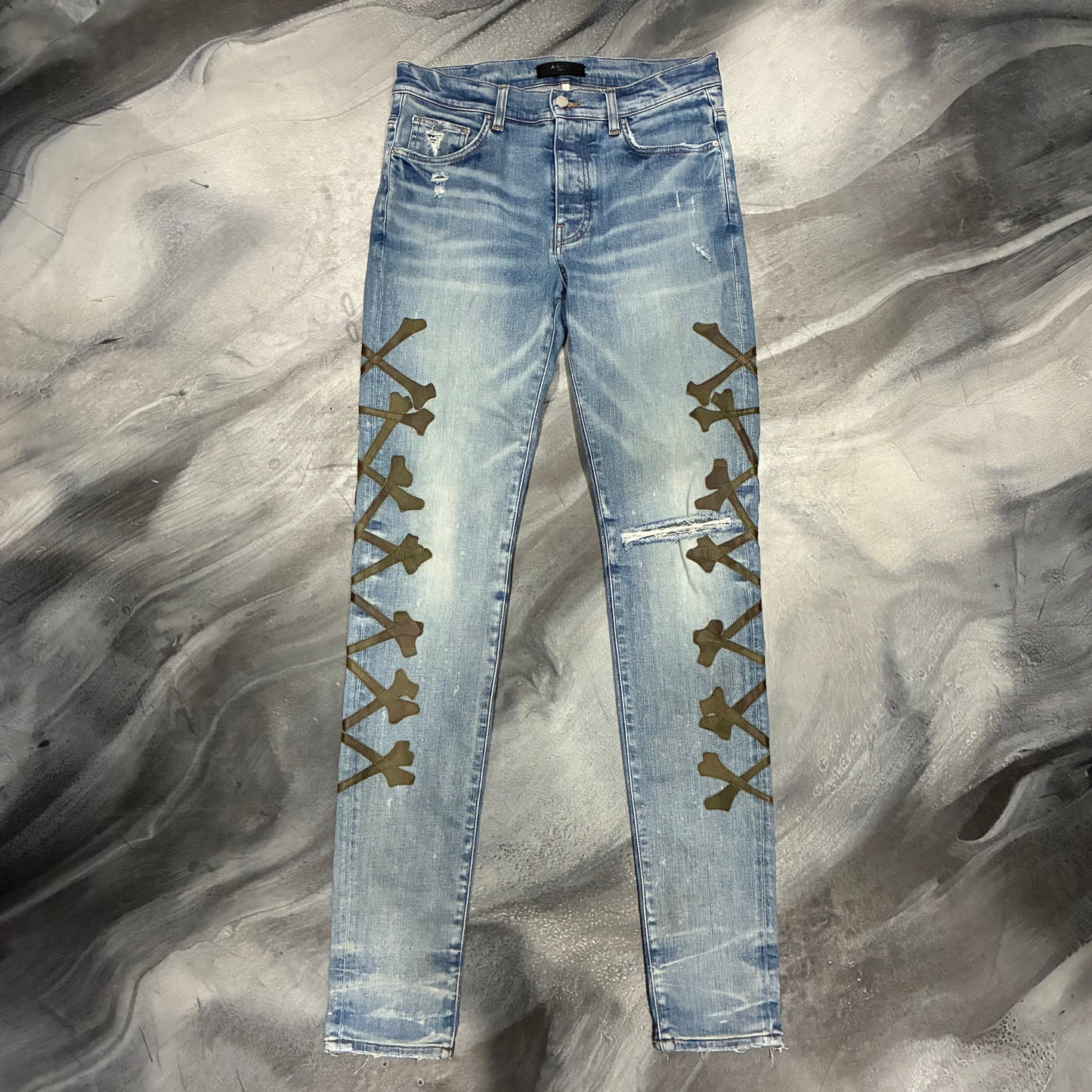 Amiri Indigo/Green Bones Jean