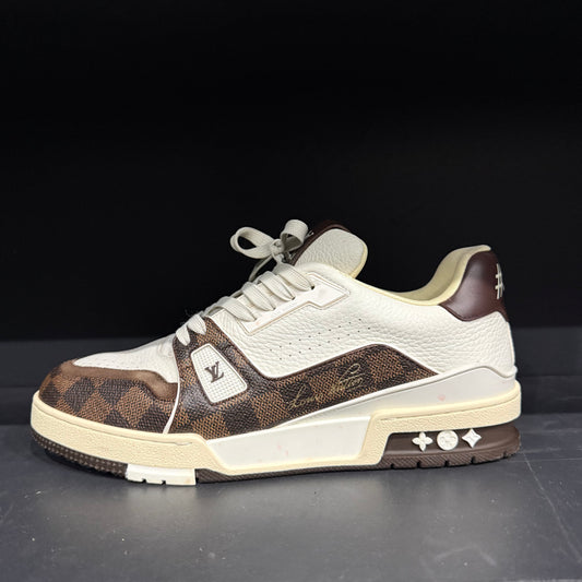 Louis V. Brown/White Low Top Trainer Sneaker