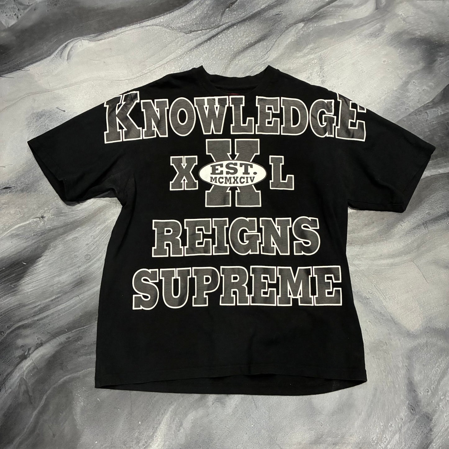 Supreme Black/White Knowledge Reigns Tee (L)