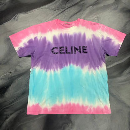 Celine Pink/Purple/Blue Tie Dye Tee (L)