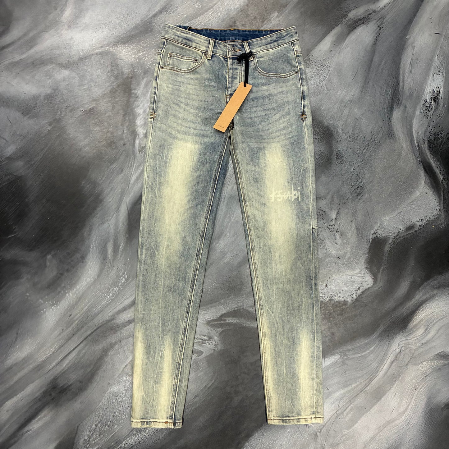 Ksubi Bleach Wash Blue Logo Jean