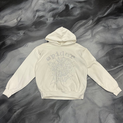 Sp5der White/Silver Bling Hoodie (L)