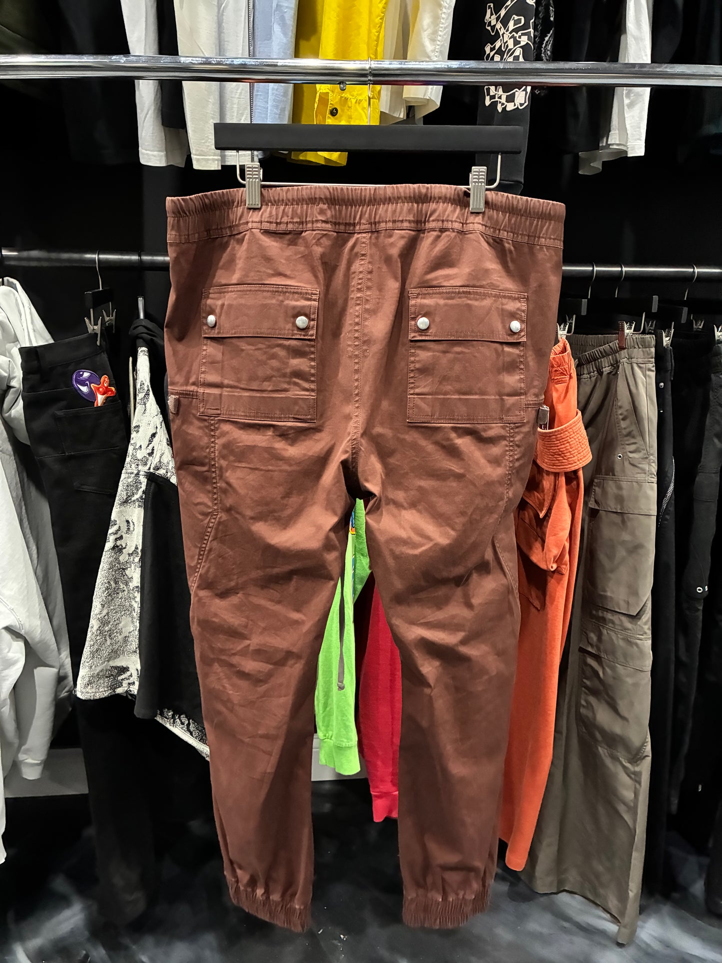 Rick Owens Brown Zipper Cargo Sweatpants (M)