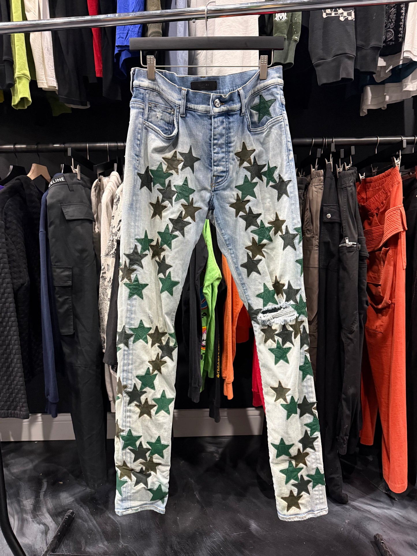 Amiri Light Blue/Green Star Chemist Jean (33)