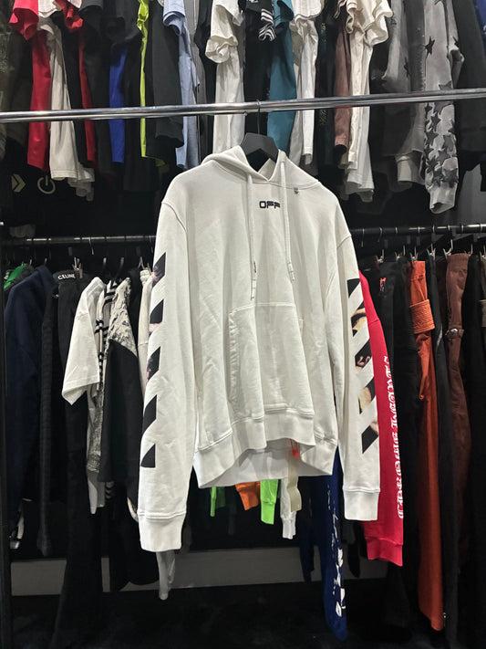 Off-White Drag Helvetica Over Hoodie 'White/Black' (XL)