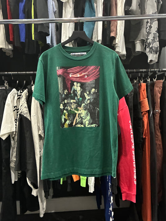 Off-White Caravaggio Painting Short-Sleeve Over Tee 'Green/White' (L)