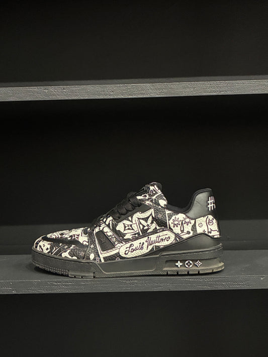 Louis Vuitton LV Trainer Comic Motifs Black White (8.5)