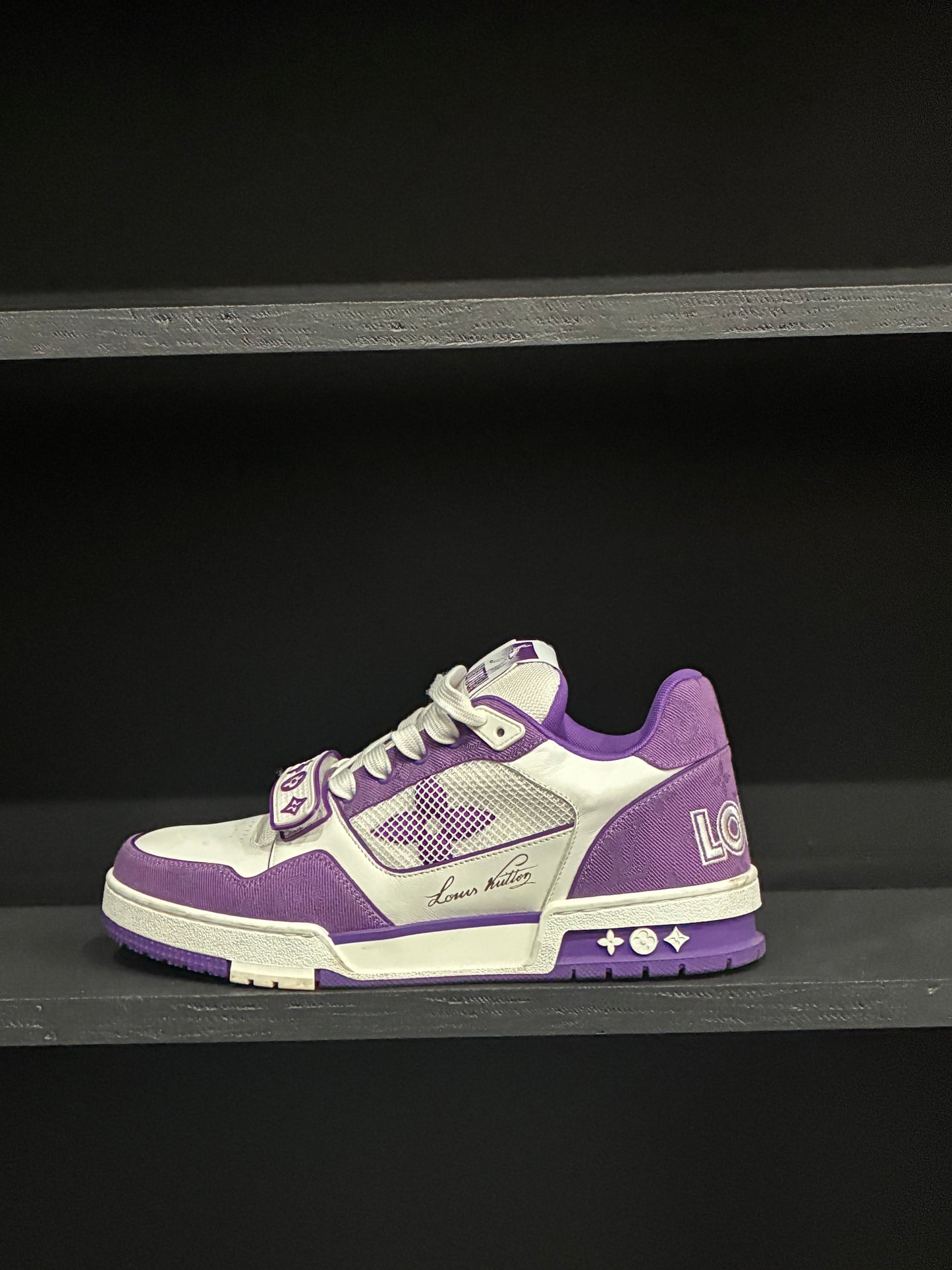 Louis Vuitton LV Trainer Monogram Strap White Purple (7.5)