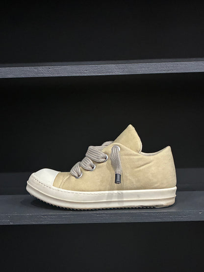 Rick Owens Tan Jumbo Lace Low Sneaker. (46)