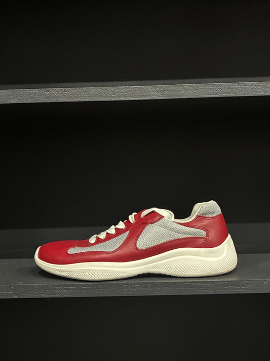 Prada America's Cup Red Biker Fabric Sneakers (9.5)